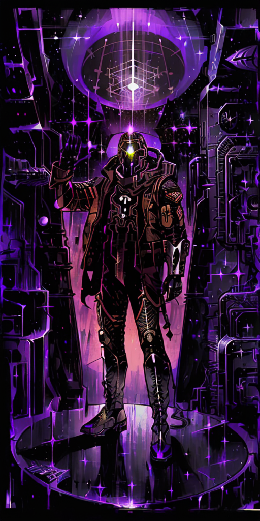 ((army commander), (special forces:1.1), purple color:1.2), (space the universe, the galaxy, the sun, mars god of the univ...